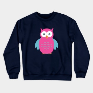 Blue & Pink Owl Crewneck Sweatshirt